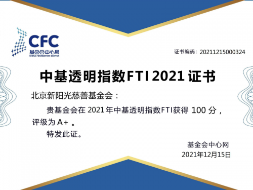 喜讯！新阳光连续10年获中基透明指数满分